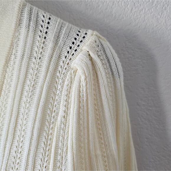 For Love & Lemons Rhea Pointelle Cardigan in Buttercup NWT - Picture 8 of 9